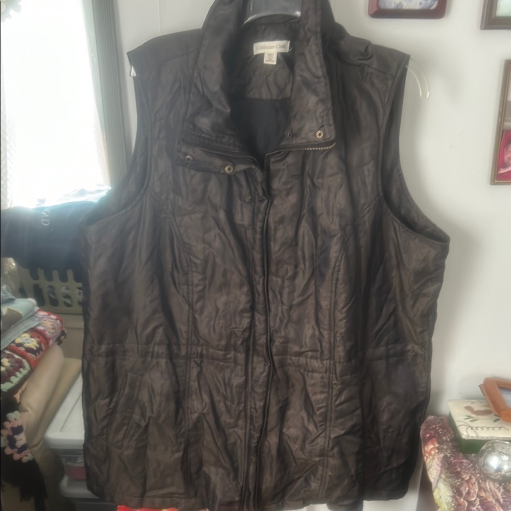 Coldwater Creek Taupe Quilted Vest